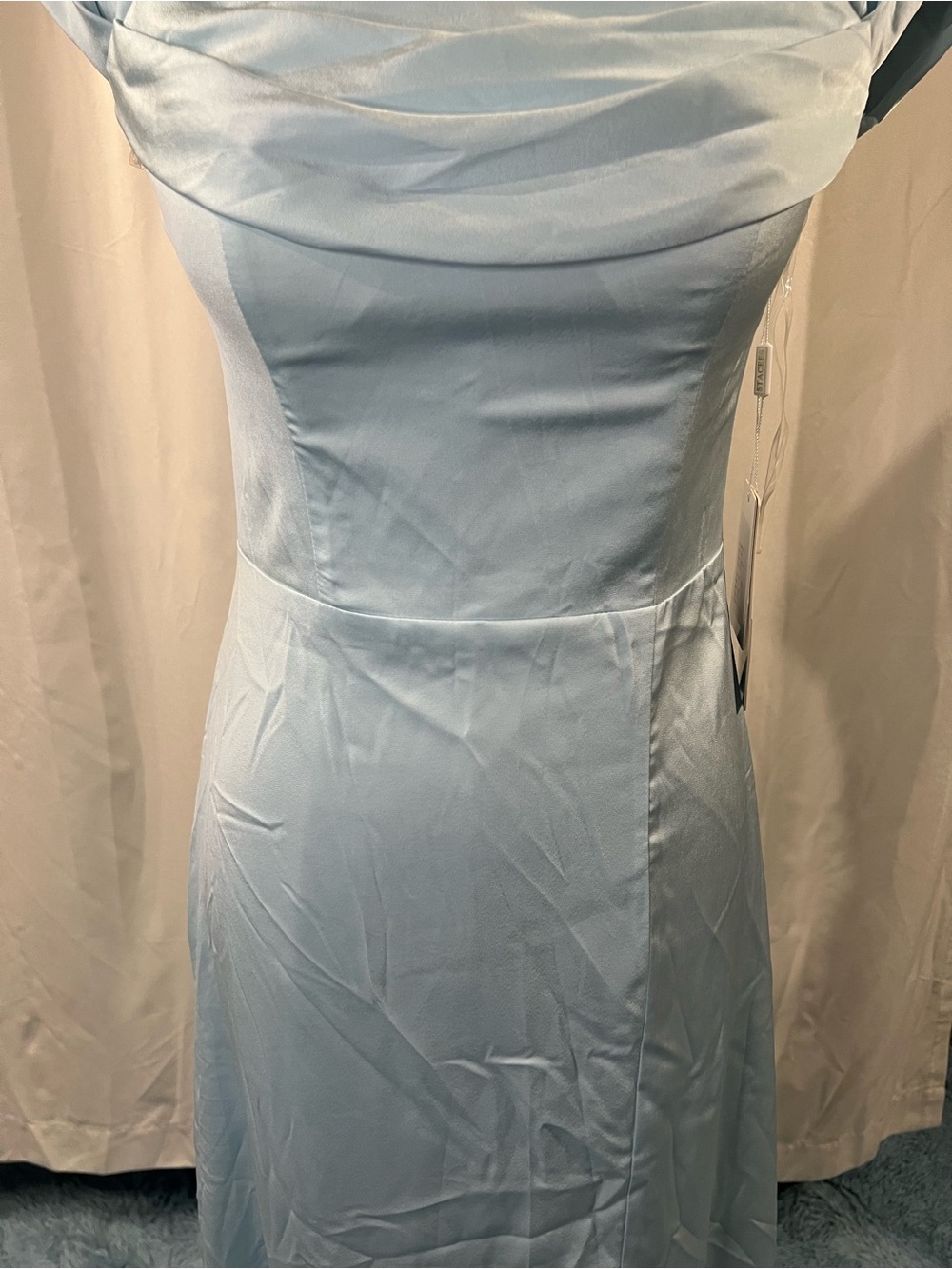 Stacees Off-Shoulder Light Blue Bridesmaid Formal Gown - Picture 5 of 12